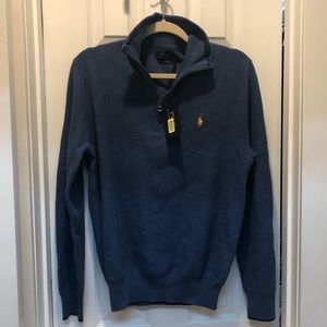 NWT Men’s polo quarter zip pullover sweater